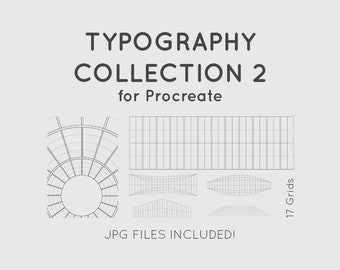 Lettering Grids (2nd col.) - Typography Grid - Font Grids - Procreate - Guide - iPad Pro - Hand Handlettering - calligraphy - with JPG files