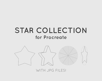 Star Brush - Stamp for Procreat - 5 Corner Star Brush for iPad / Pro with Basic Star Grid for creating your own stars - Creative Design Help