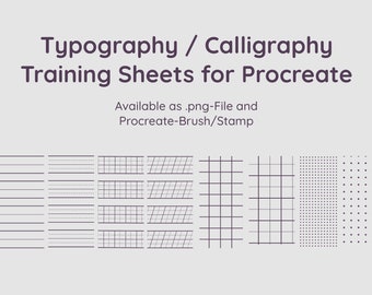 Procreate Brushes: Typo/Calligraphy Sheets as Stamp and PNG file