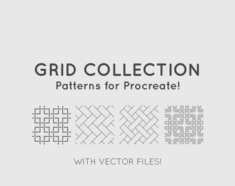 Patterns for Procreate, Nordic and Zigzag Patterns/Grid Collection 1, Brushes, Procreate, iPad