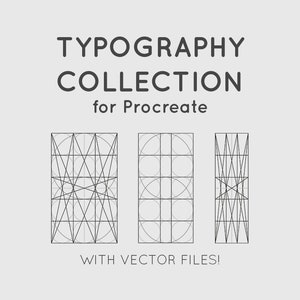 Griglie di lettering - Griglie tipografiche - Griglie di font - per Procreate - Guide - iPad Pro - Hand Handlettering - calligrafia - con file vettoriali