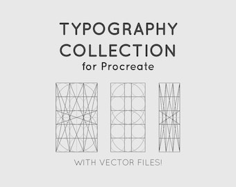 Lettering Grids - Typography Grids - Font Grids - for Procreate - Guides - iPad Pro - Hand Handlettering - calligraphy - with vector files