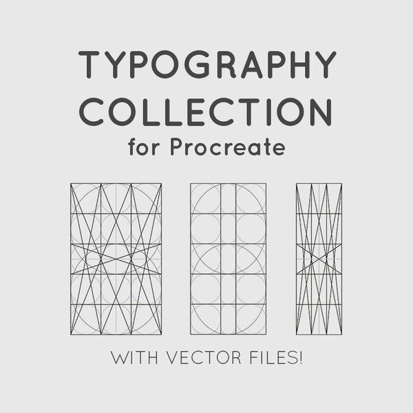 Lettering Grids - Typography Grids - Font Grids - for Procreate - Guides - iPad Pro - Hand Handlettering - calligraphy - with vector files