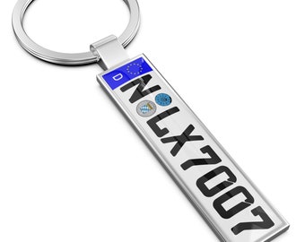 Llavero SILVER personalizado con matrícula de coche, impreso a doble cara con texto, imagen y así sucesivamente regalo, mamá, papá, esposa, nacimiento