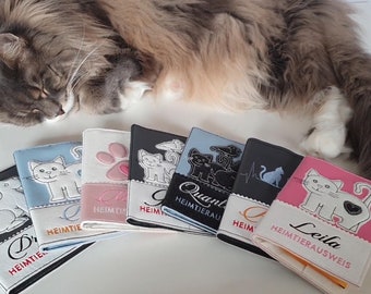 ITH embroidery file set PET PASSPORT envelope dog cat bird - embroidery size 16 x 23 cm - including blank envelope for DIN A6 booklets, 6-piece set