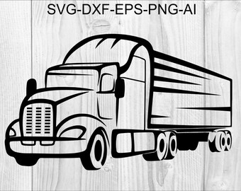 Semi Truck Svg Etsy