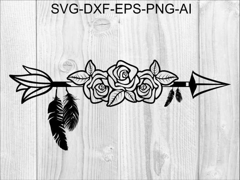 Download Arrow and Feathers SVG 1 Hanging Feathers Arrow svg file | Etsy