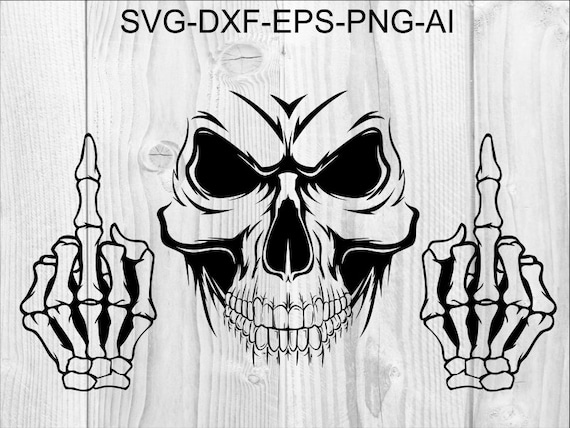 Download Skull SVG 11 Middle finger SVG Head skull skeleton SVG | Etsy