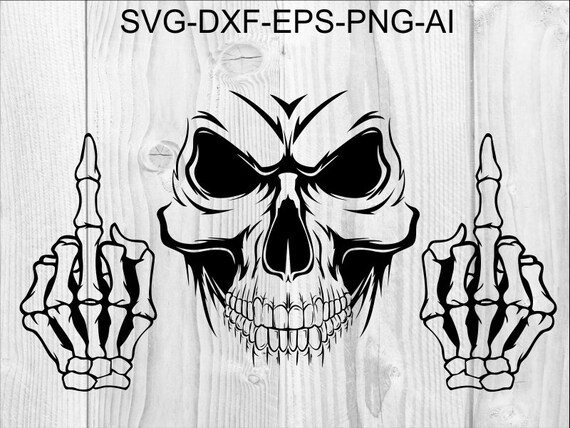 Download Skull SVG 11 Middle finger SVG Head skull skeleton SVG | Etsy