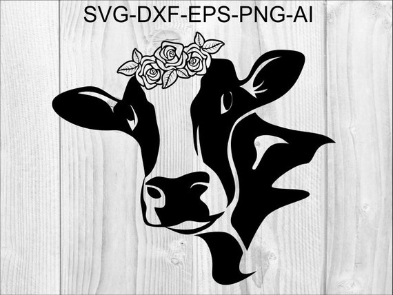 Download Cow SVG 2 Cow Head Cow with flowers dfx eps png print and ...