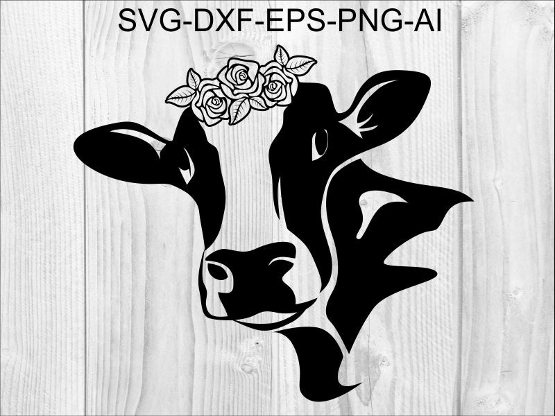 Download Cow SVG 2 Cow Head Cow with flowers dfx eps png print and ...