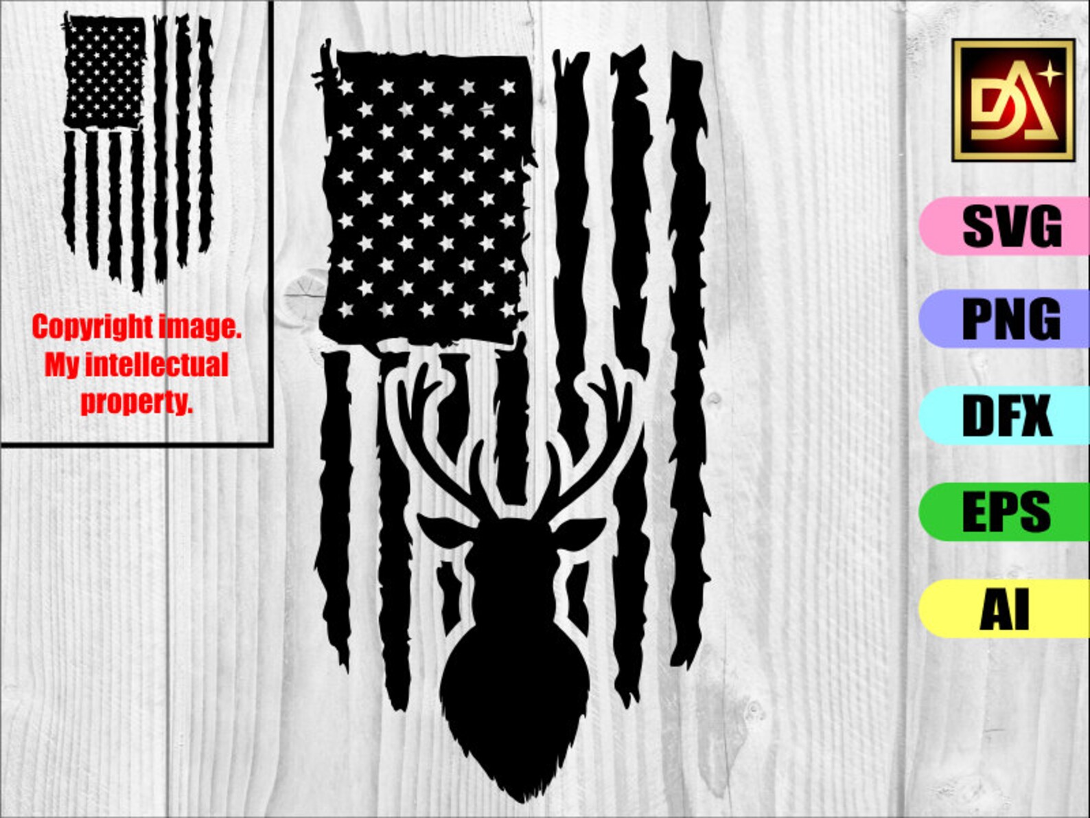 Deer Flag svg Deer American Flag Distressed flag Svg Cut File  Etsy