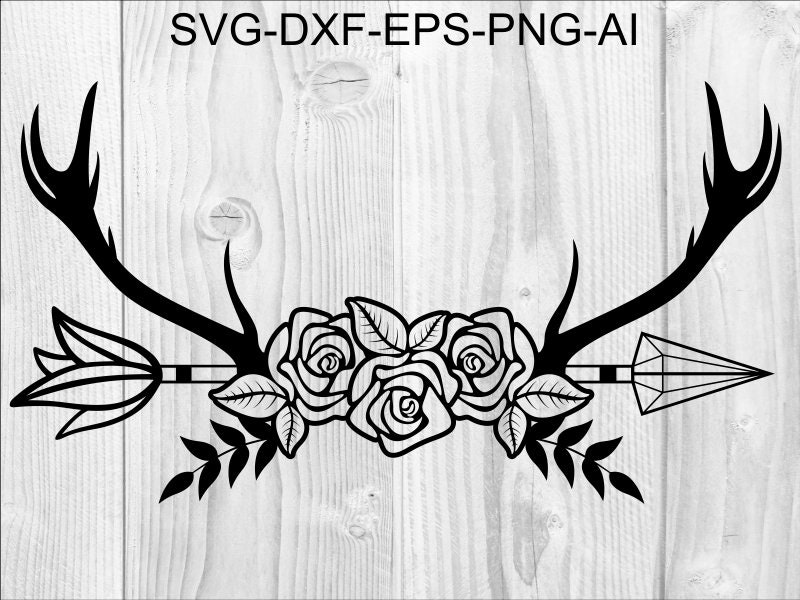Download Deer Antlers SVG 4 Arrow Antlers Floral Deer Antlers SVG Deer | Etsy