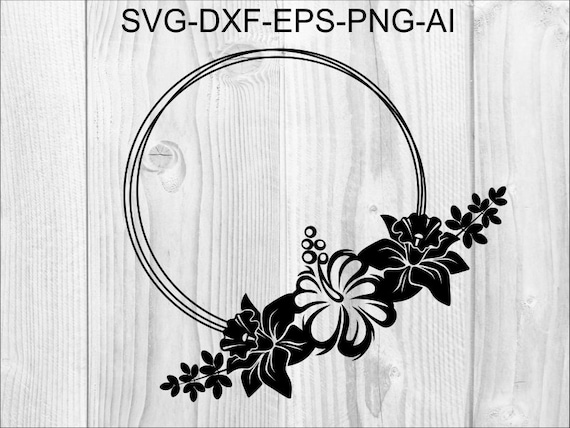 Download Wreath Cut File Floral Wreath Svg Wreath Svg File Dxf Eps Flower Frame Svg Flower Monogram Frame Offset Circle Svg Flower Wreath Svg Clip Art Art Collectibles