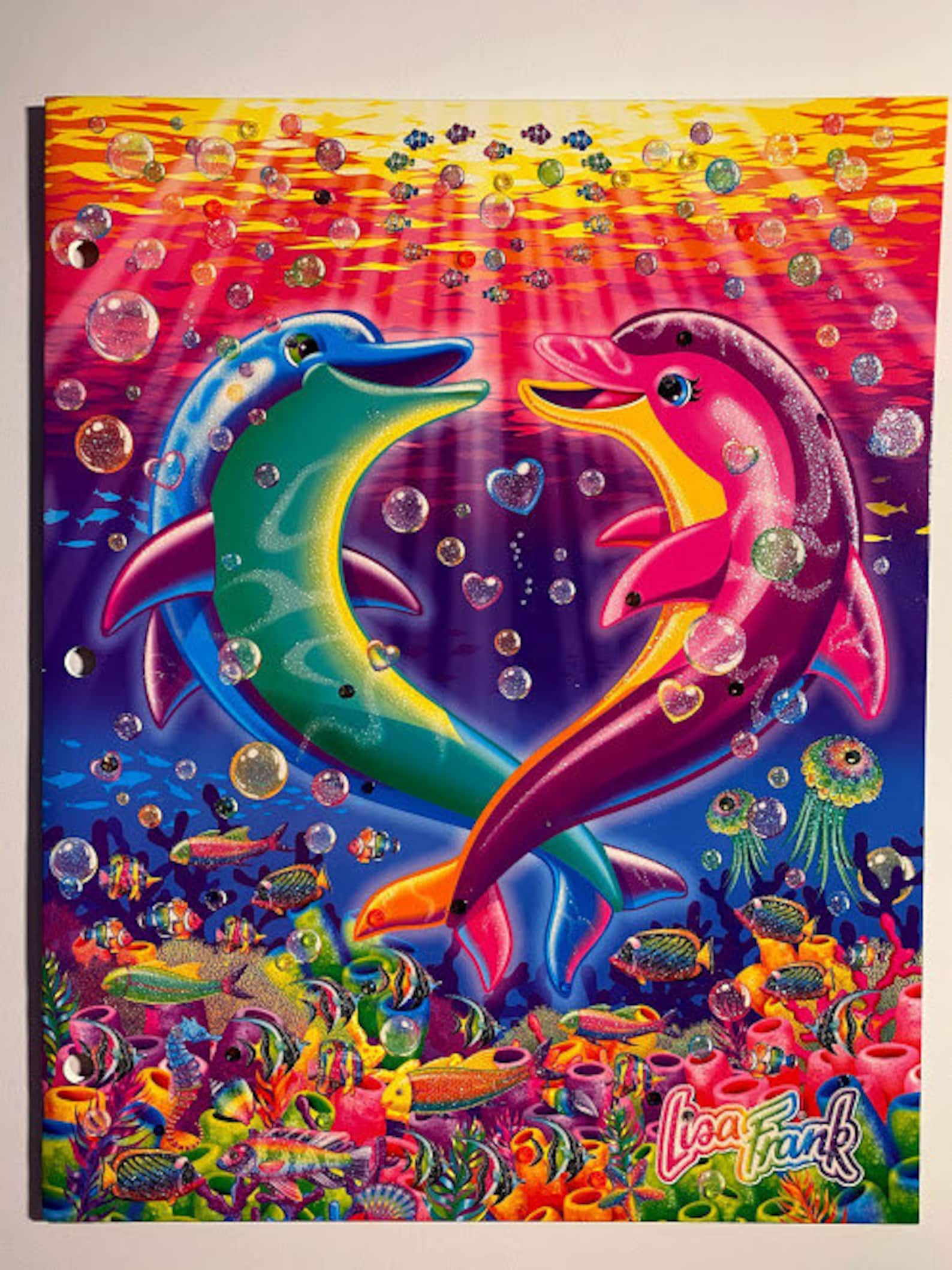 Lisa Frank Dancing Dolphins Dossier Swarovski Etsy