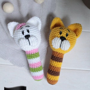 German, CROCHET PATTERN Rattle Kitten in German