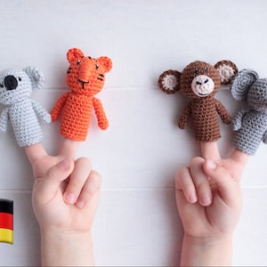 Crochet pattern finger puppets “Zoo”