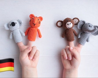 Crochet pattern finger puppets “Zoo”