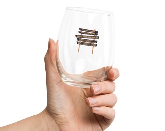 Kilimanjaro Uhuru Sign Stemless wine glass