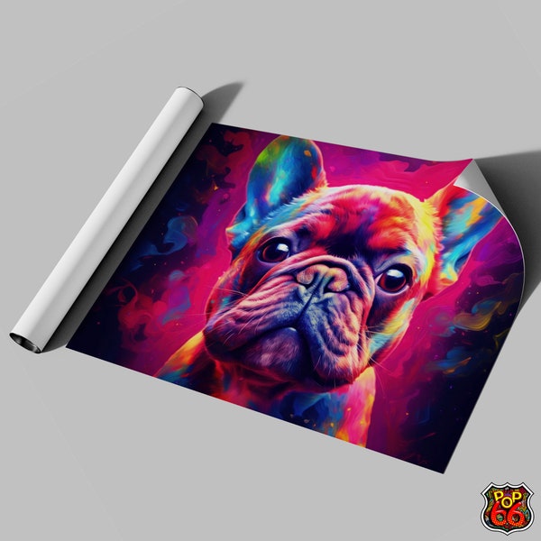 POPART French Bulldog, Animal Poster, Wall Art, Modern, Home Decor, gift for him her, Gift for Children, Painting, Canvas, POSTER