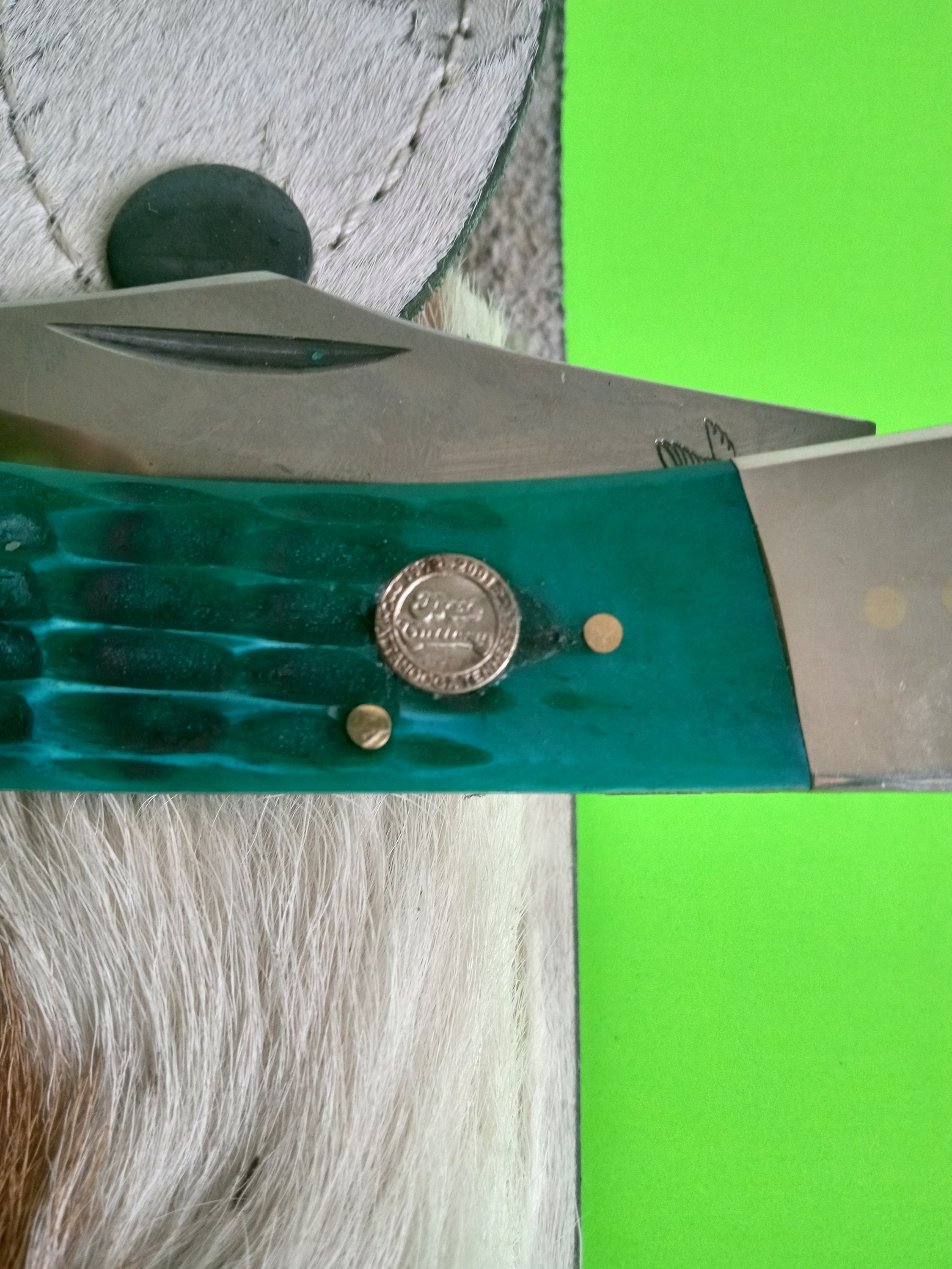 Bear Hunter Folding Hunter Pocket Knife With Genuine Steer Sheath Etsy