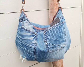 Upcycled Jeans Bag | Etsy