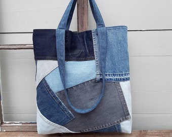 Denim Tote Bag - Etsy