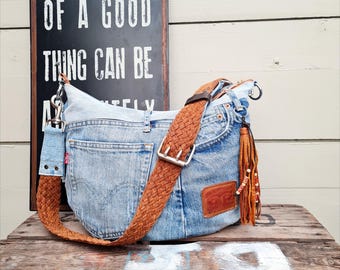 バッグ VINTAGE Levi's Denim Leather ShoulderBag Levis shoulder bag - Gem