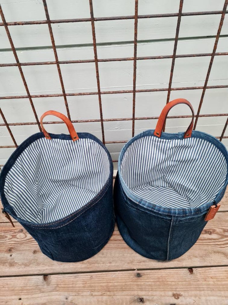Jeans Storage Bin Small Hanging Denim Storage Basket Fabric Etsy