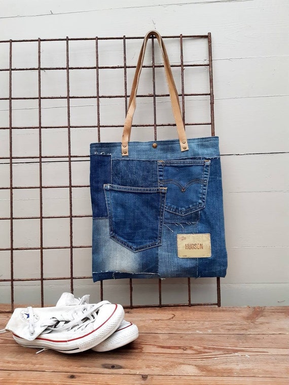 Jeans Tote Denim Bag No Waste Bag Denim 