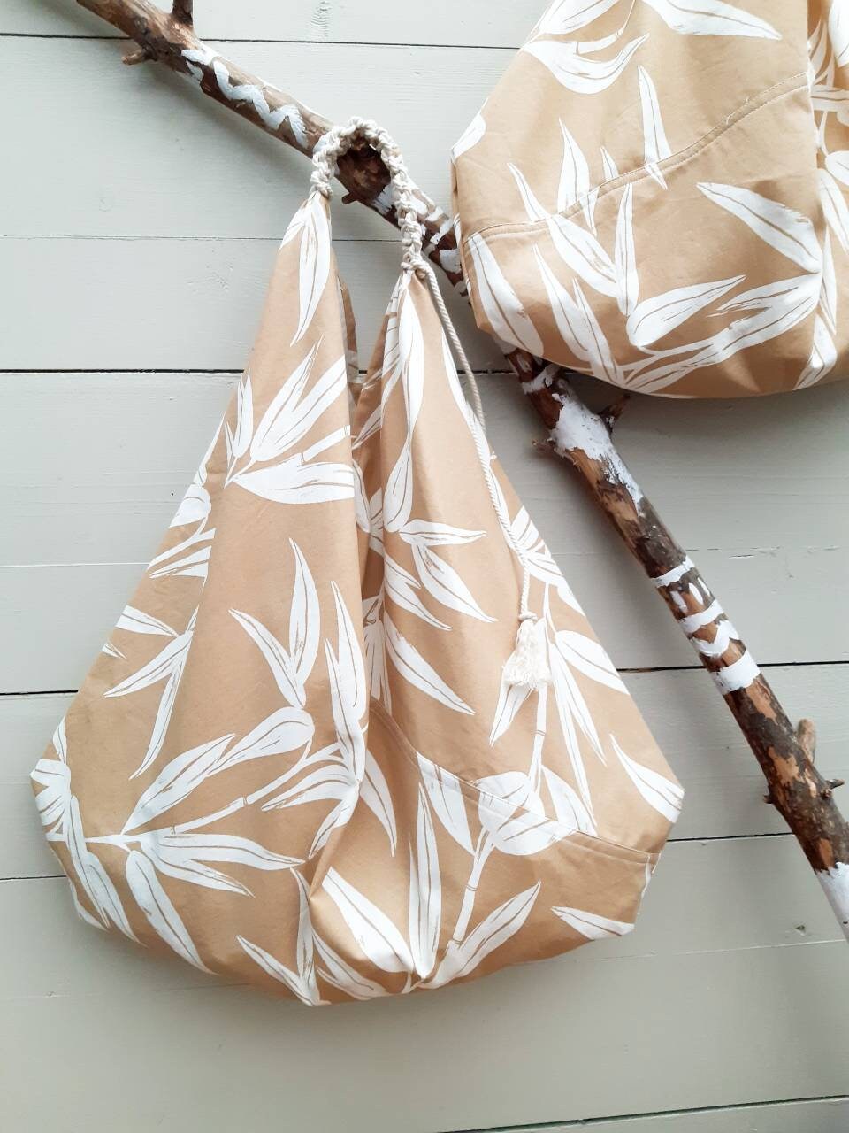 Origami Bag Japanese Market Bag Triangle Bag With Summer Etsy