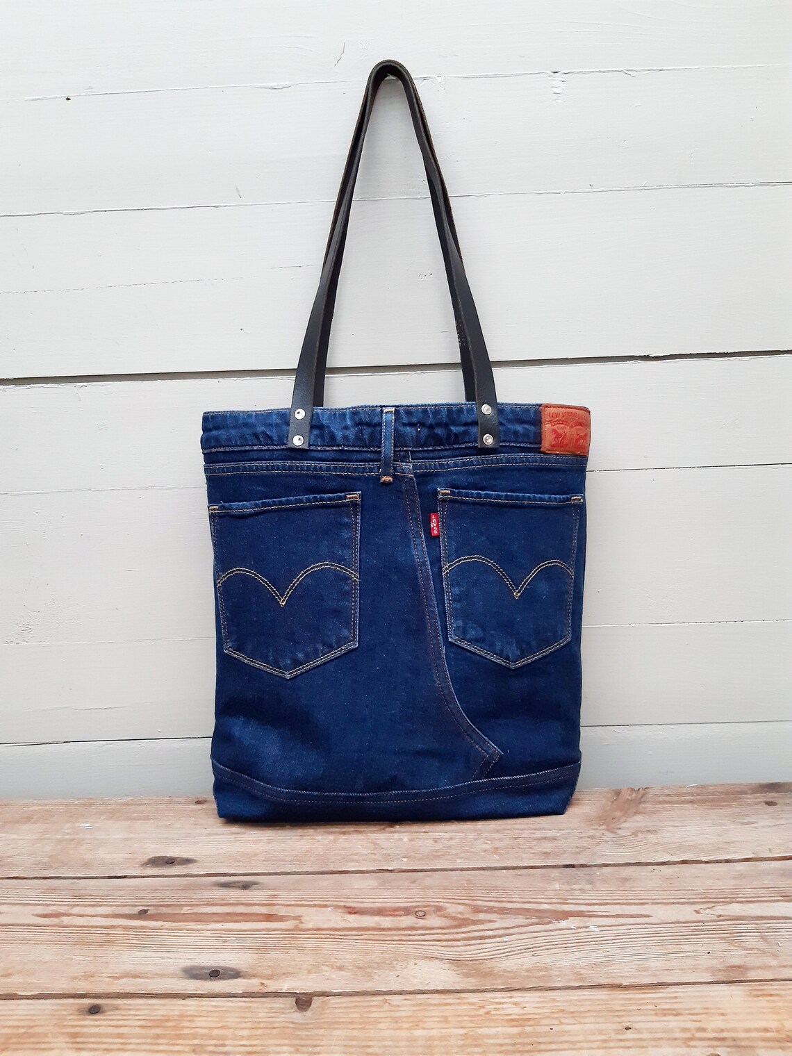 Levis Jeans Tote Bag Levis Bag Denim Tote Bag Top Handle Etsy