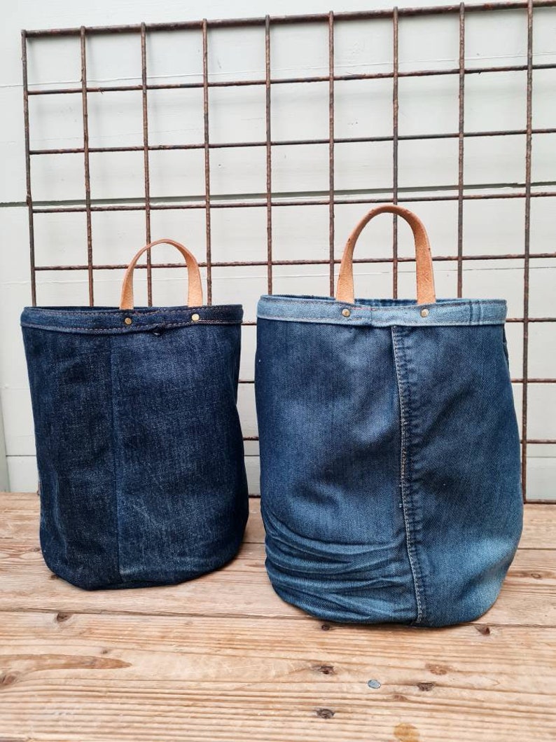 Jeans Storage Bin Small Hanging Denim Storage Basket Fabric Etsy