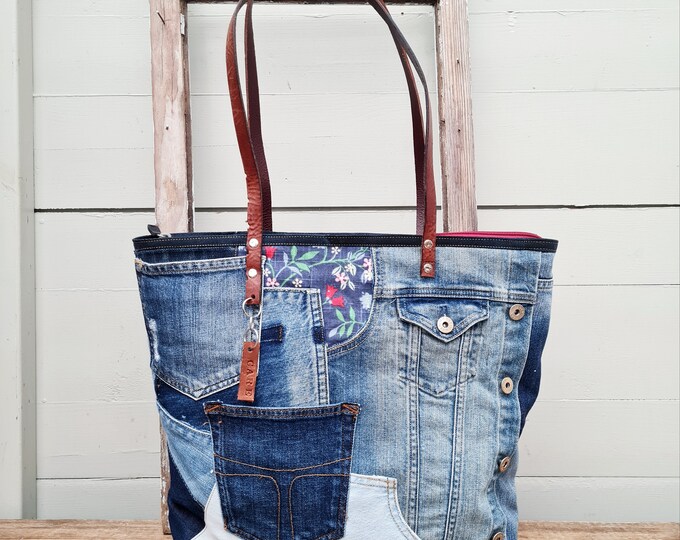 Beaded Denim Shoulder Bags