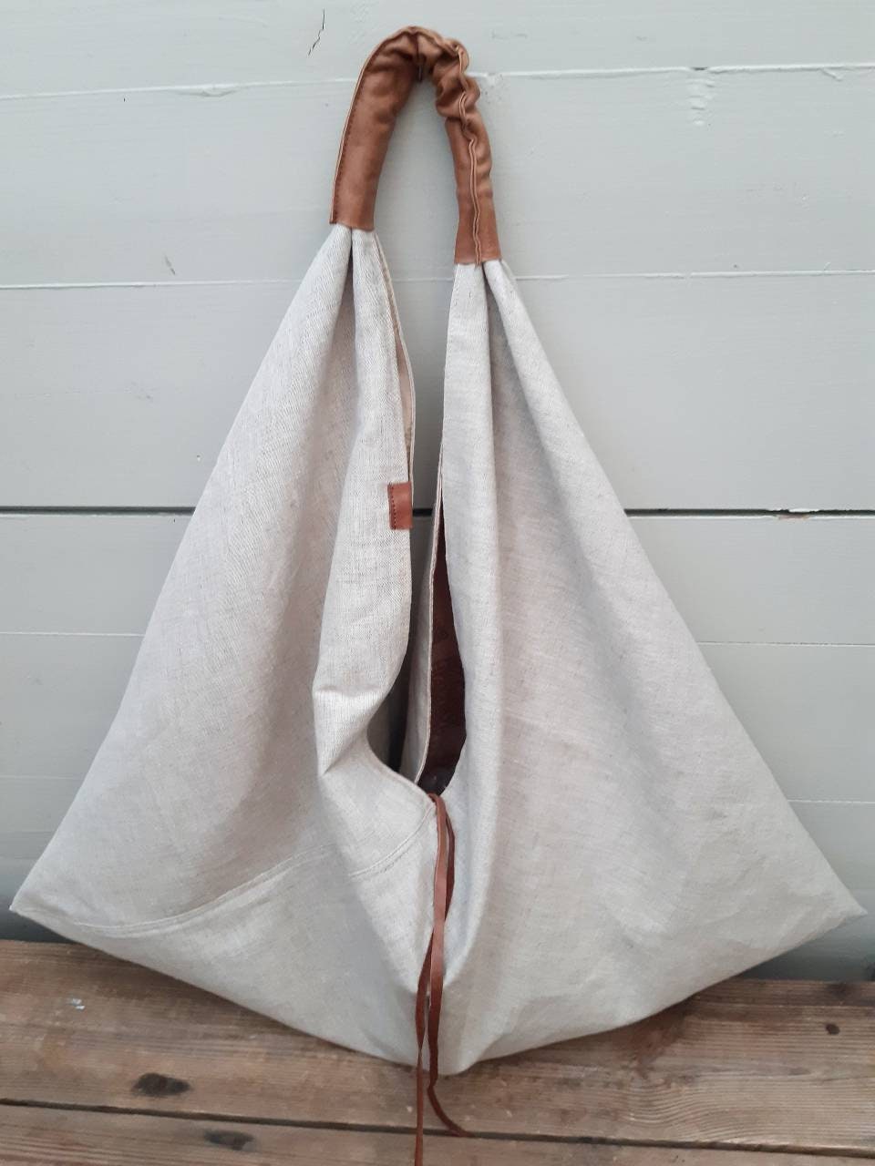 Linen Market Bag Japanese Market Bag Origami Bag No Waste Etsy