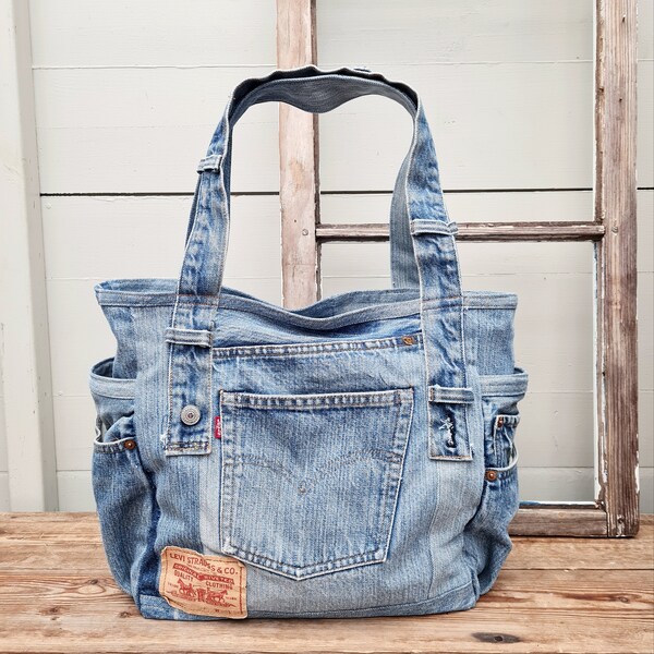 Bolso de hombro Levis Jeans, bolso de mezclilla reciclado,