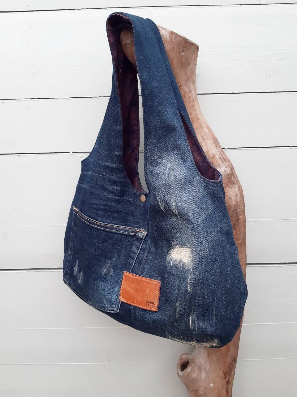 Hobo Jeans Bag Jeans Shoulder Bag Denim Bag No Waste Bag - Etsy Sweden