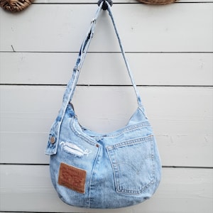 Small Denim hobo bag, shoulder purse