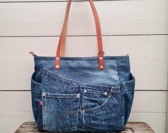 Denim Shoulder Bag, Upcycled Denim Bag, Levis Jeans Bag - Etsy