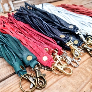 Recyceltes Leder Quaste Schlüsselanhänger: Upcycled Schlüsselanhänger