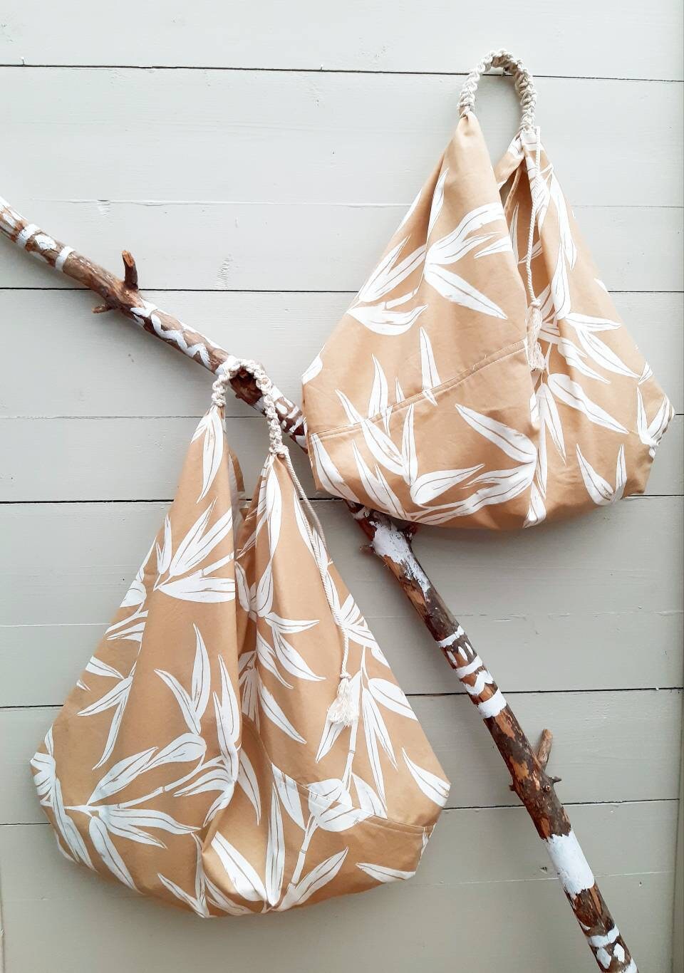 Origami Bag Japanese Market Bag Triangle Bag With Summer Etsy