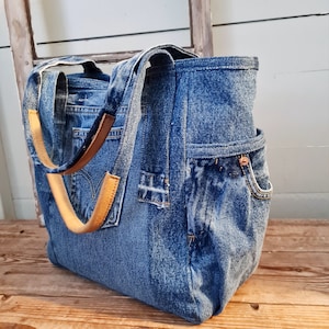 Levis Jeans Shopper With Leather Details, Upcycled Denim Bag, Boho ...