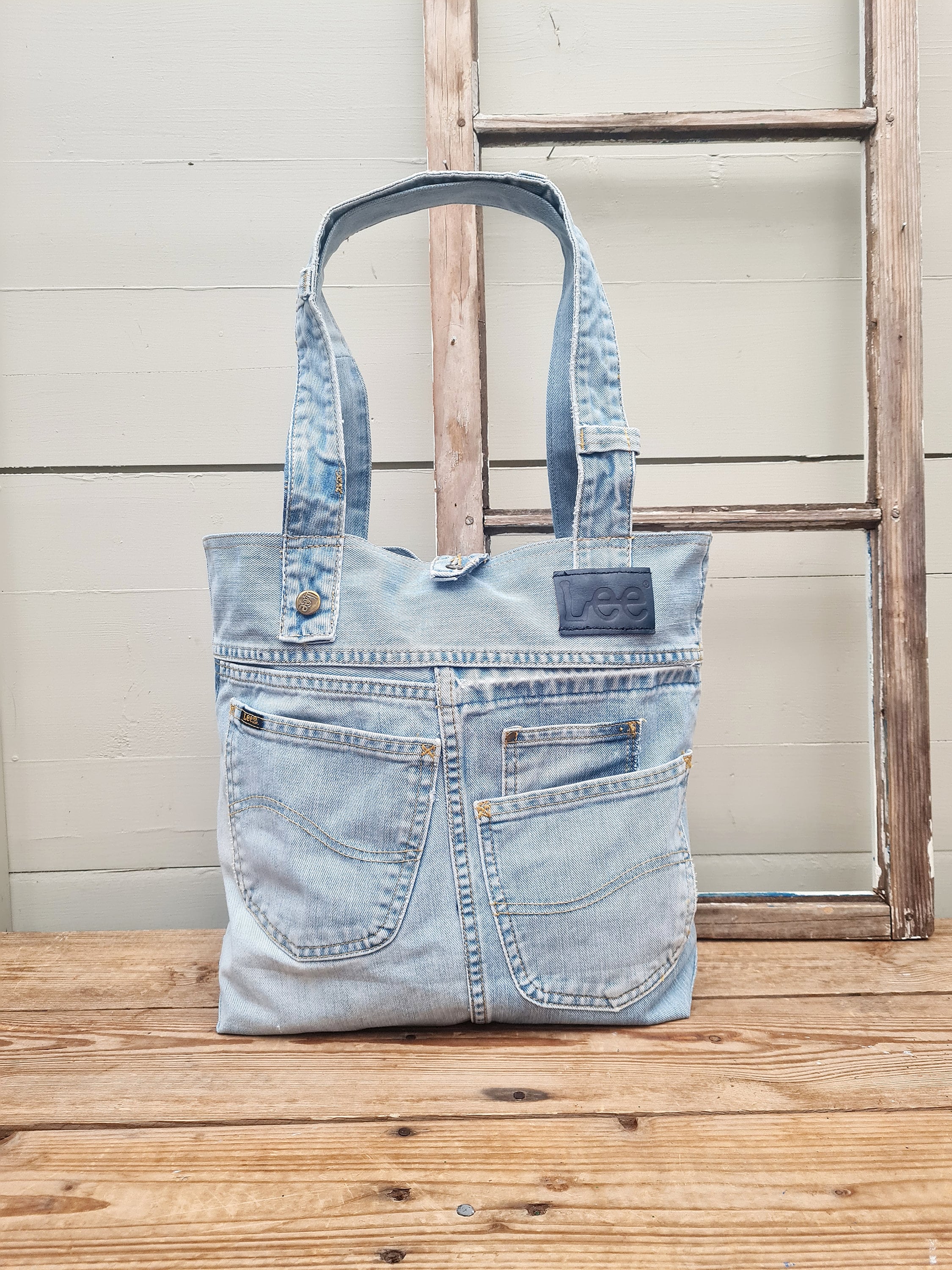 No waste bag Jeans embroidery bag Denim bag Recycled denim bag Shoulder bag Upcycled jeans bag Eco bag