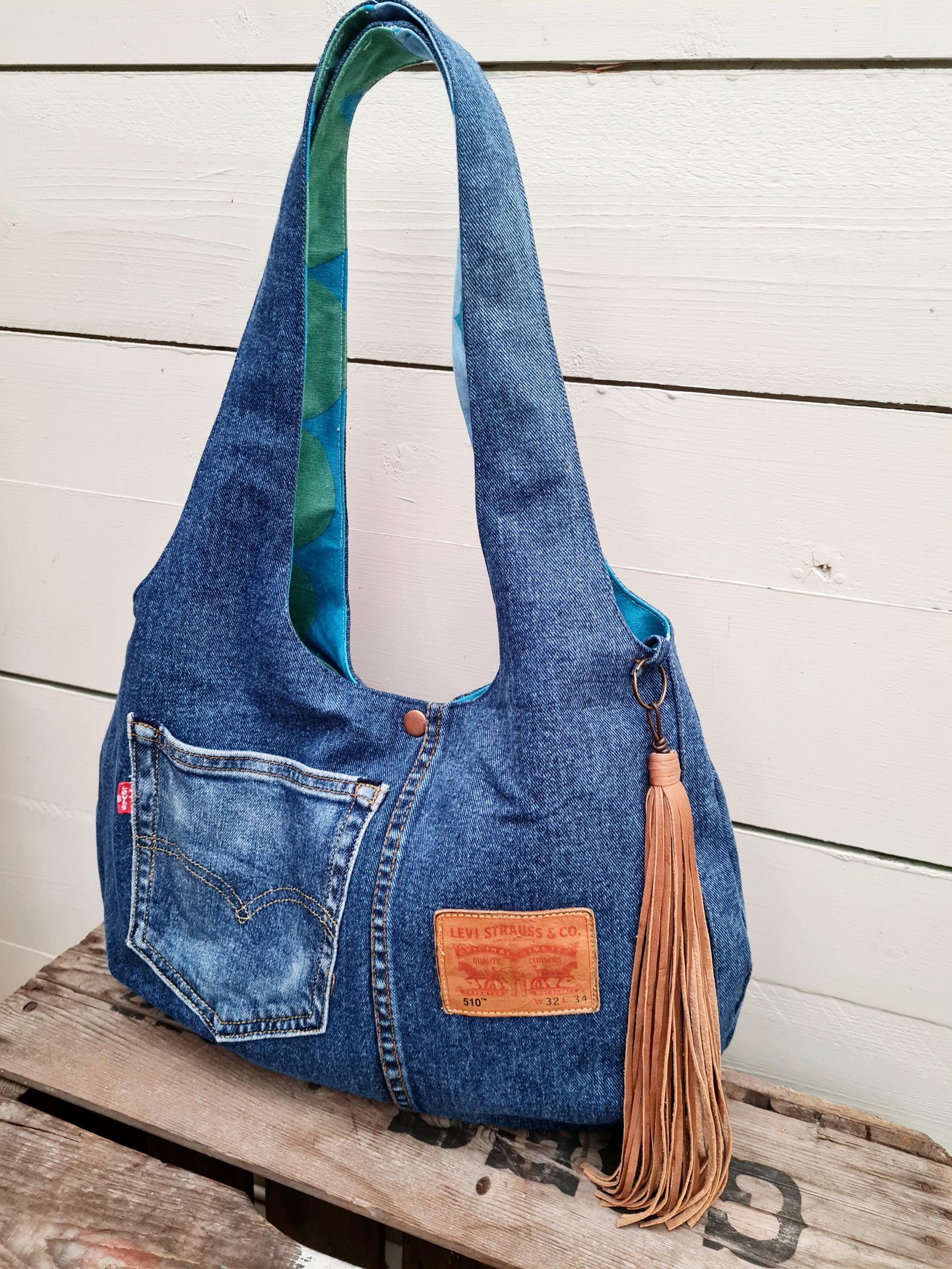 Blue jean hobo bag clearance