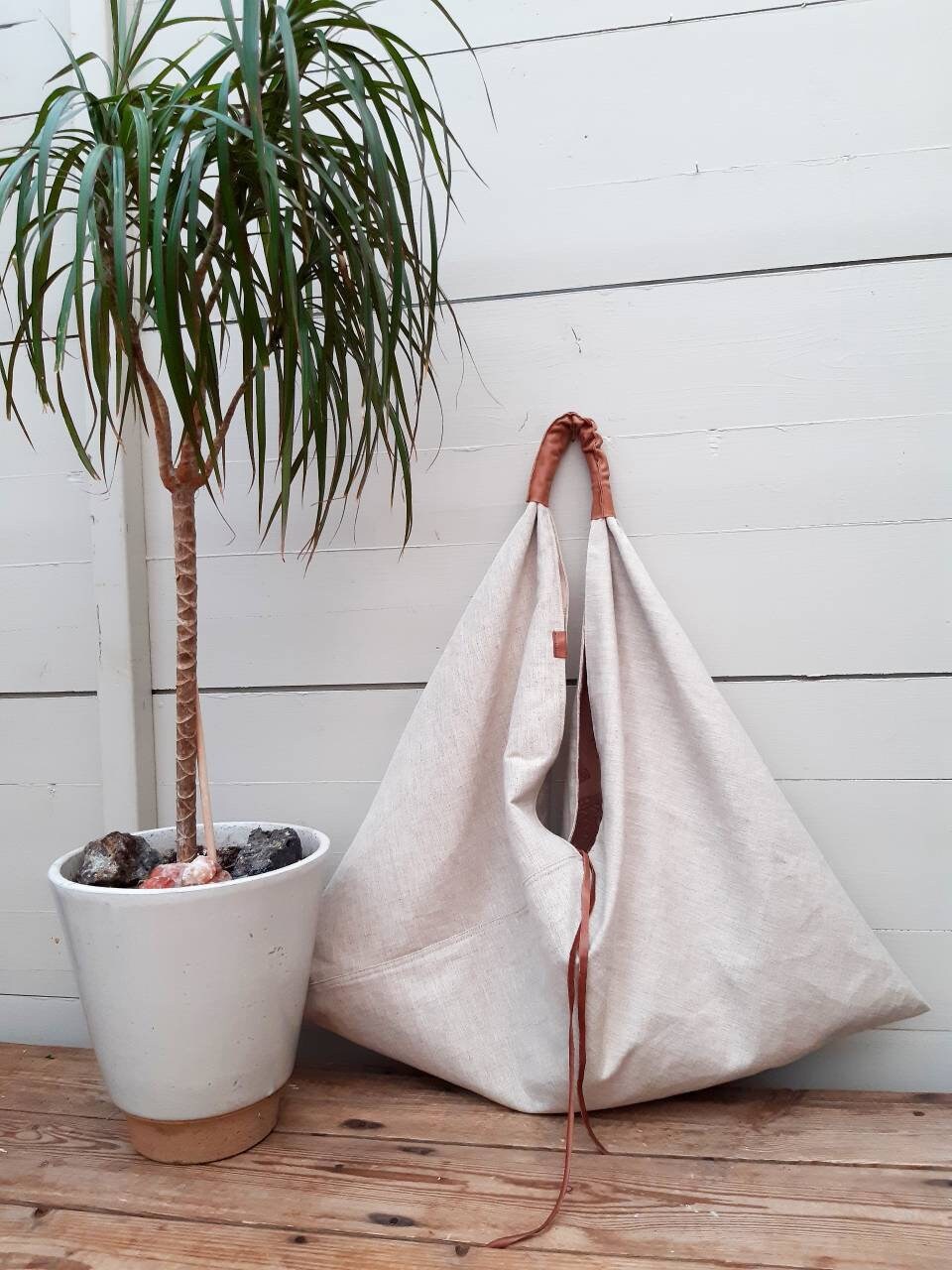 Linen Market Bag Japanese Market Bag Origami Bag No Waste Etsy