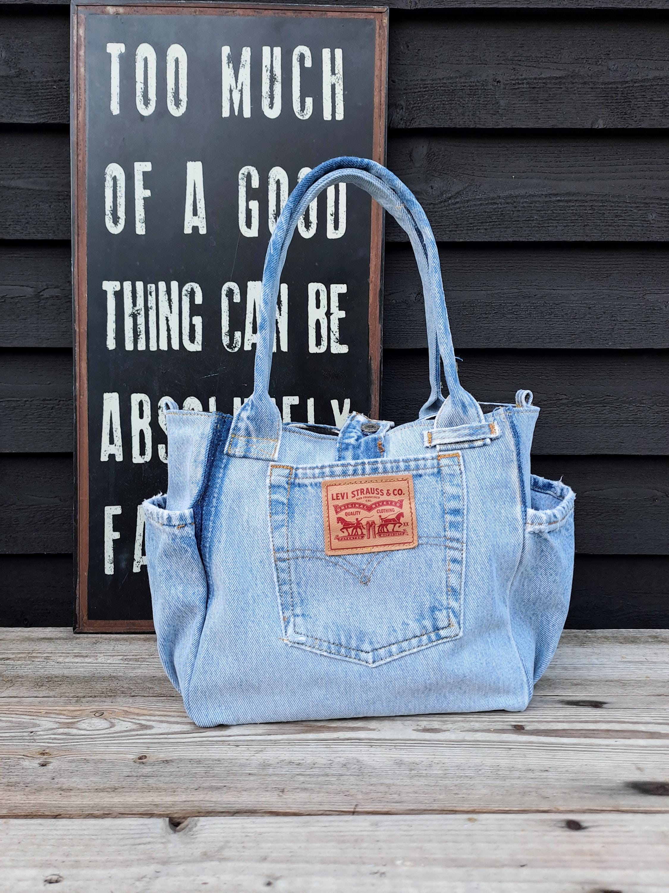【一点物/手縫い】LEVI’Sハンドメイド デニム パッチワーク トートバッグ 一点物/手縫い】LEVI'Sハンドメイド デニム パッチワーク トートバッグ