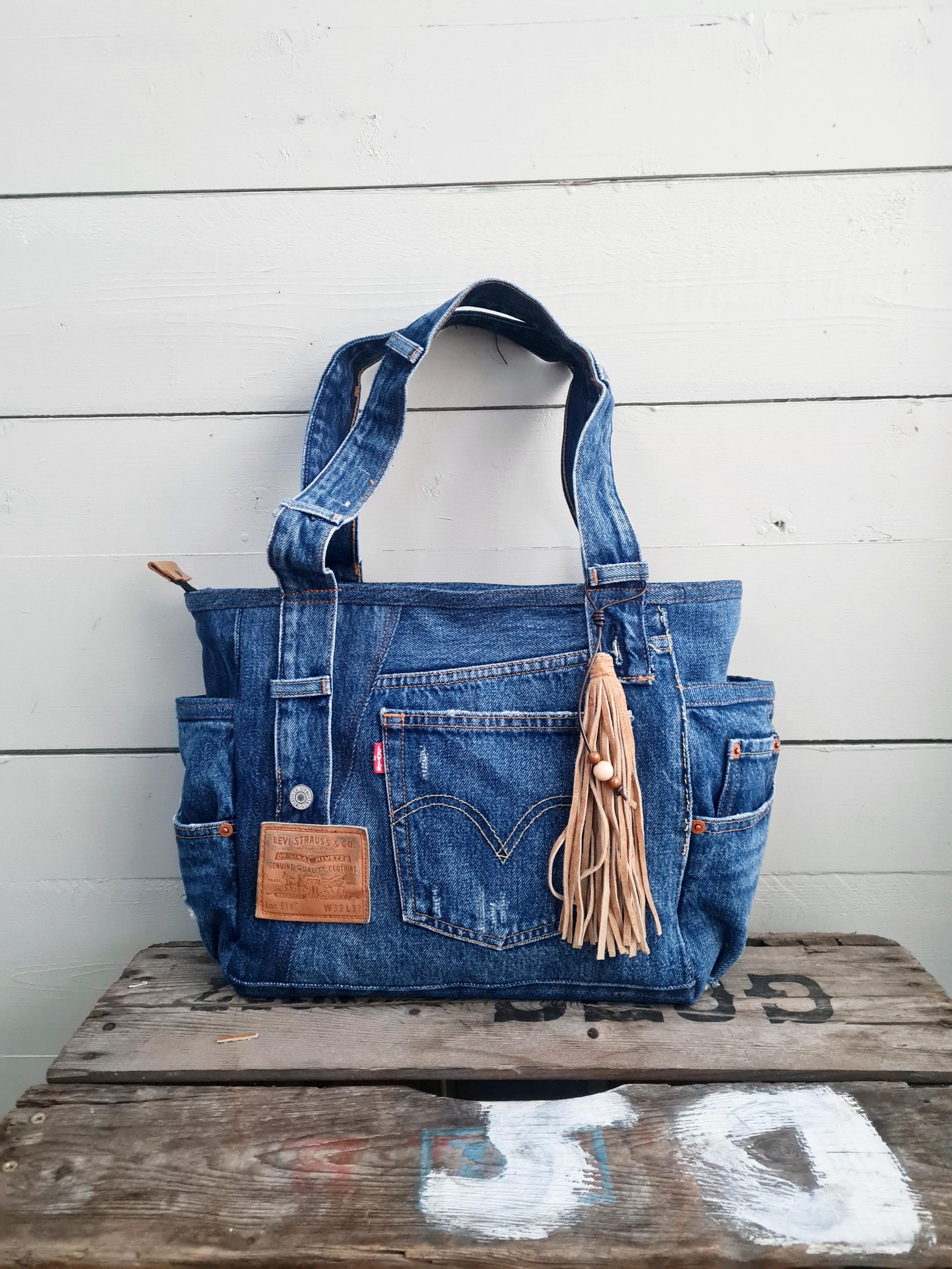 リーバイスジーンズバッグ、アップサイクルデニムバッグ、アップ