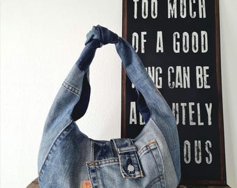 Patchwork Jeans Hobo bag