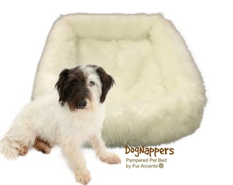 Padded Comfort Soft Shaggy Faux Fur Mongolian Sheepskin DogNappers Pet Bed Perfect For Cats Dogs or Humans Every Color and Size