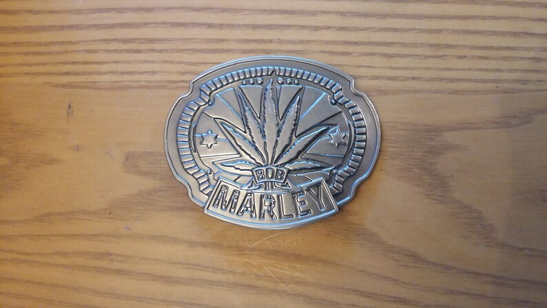 Bob Marley marijuana leaf belt buckle